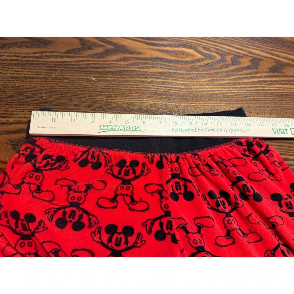 Disney‎ Mickey Mouse Red Pajama Set Sleepwear Top Pants Womens S cozy soft - Picture 9 of 15